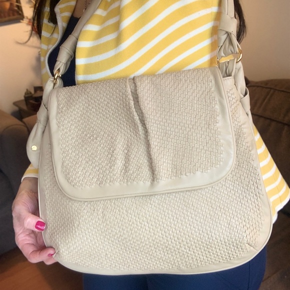 Authentic TORY BURCH Woven leather Flap shoulder bag - Picture 2 of 16